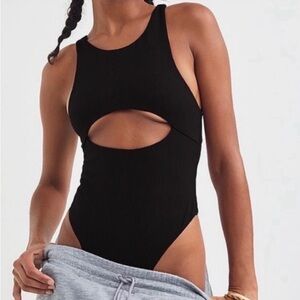 For love & lemons ribbed black bodysuit